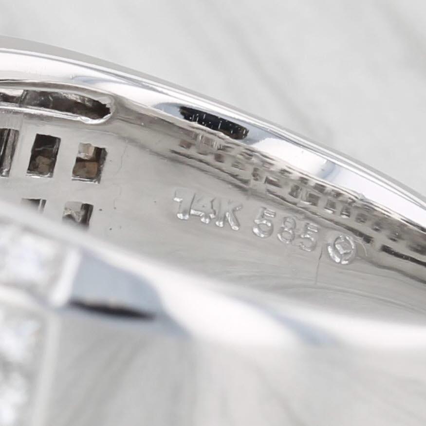 Bague d'anniversaire de mariage en or blanc 14 carats avec diamants 1,67 carat, taille 7 Pour femmes en vente