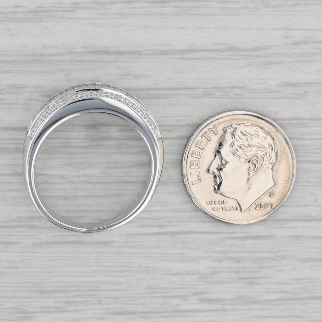 Bague d'anniversaire de mariage en or blanc 14 carats avec diamants 1,67 carat, taille 7 en vente 3