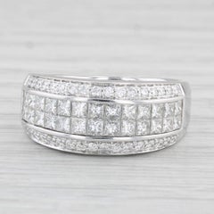 1.67ctw Diamond Ring 14k White Gold Size 7 Wedding Anniversary Band