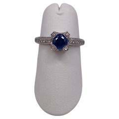 1.67ctw Sapphire & Diamond Pave Set Ring in 14KT White Gold