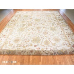 16'7"x27" Linen White Egyptian Sultanabad Hand Knotted Wool XL Oversized Rug