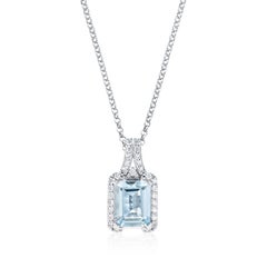 Sunita Nahata Aigue-marine 1.68ct. Pendentif en or blanc 18 carats avec diamants