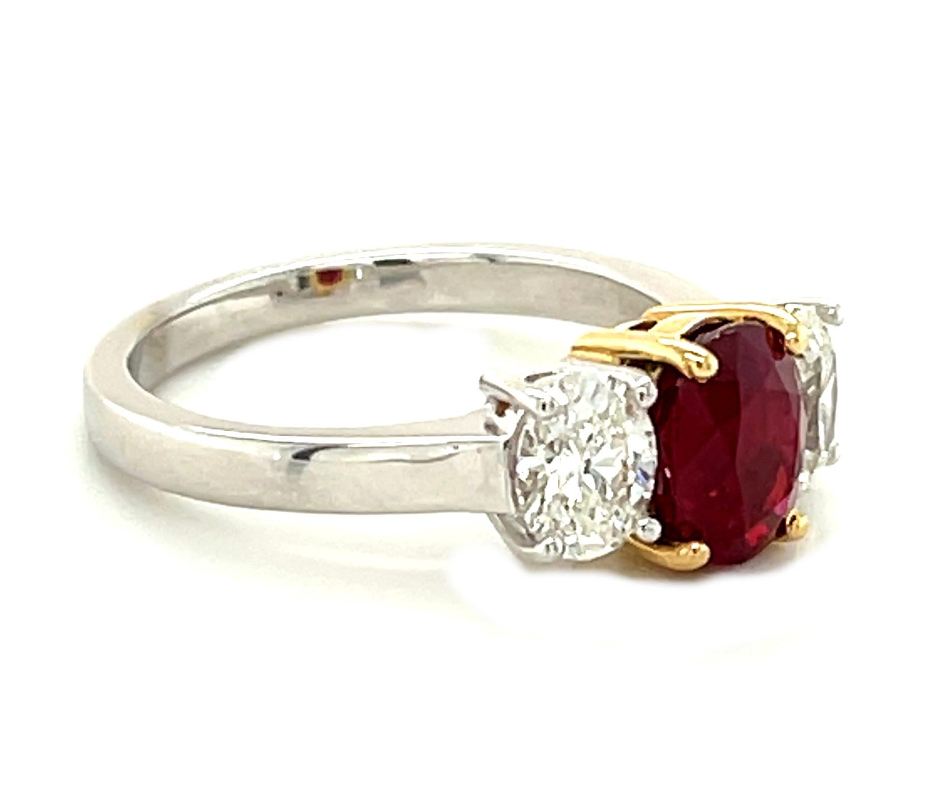 3 stone ruby and diamond ring
