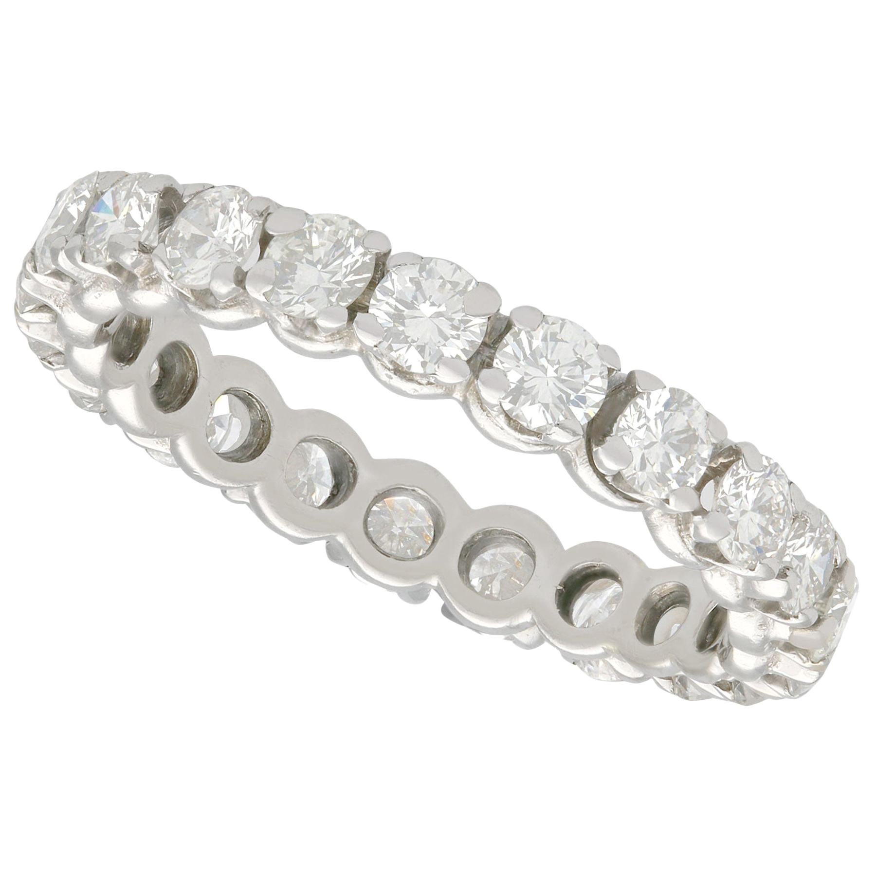 Full Diamond Platinum Eternity Ring For Sale at 1stDibs