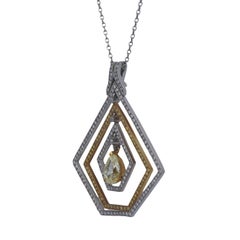 Roman Malakov 1.68 Carat Diamond Pentagon Pendant Necklace