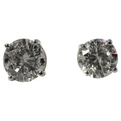 1.68 carat diamond stud earrings 14KT white gold diamond earrings studs