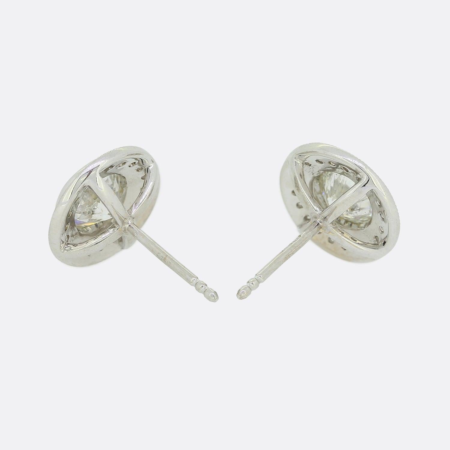 Brilliant Cut 1.68 Carat Diamond Stud Earrings For Sale