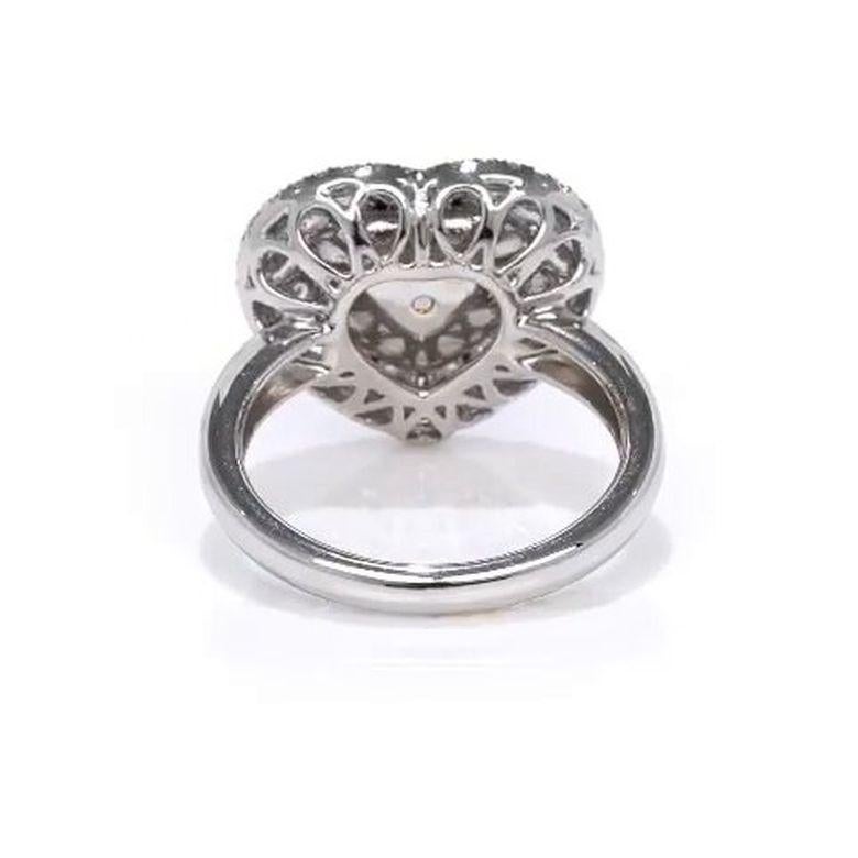 Women's 1.68 Carat Fancy Yellow Heart Shape Diamond Halo Engagement Ring For Sale