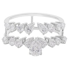 1,68 Karat natürlicher Diamant Double Band Verlobungsring massiv 18k Weißgold