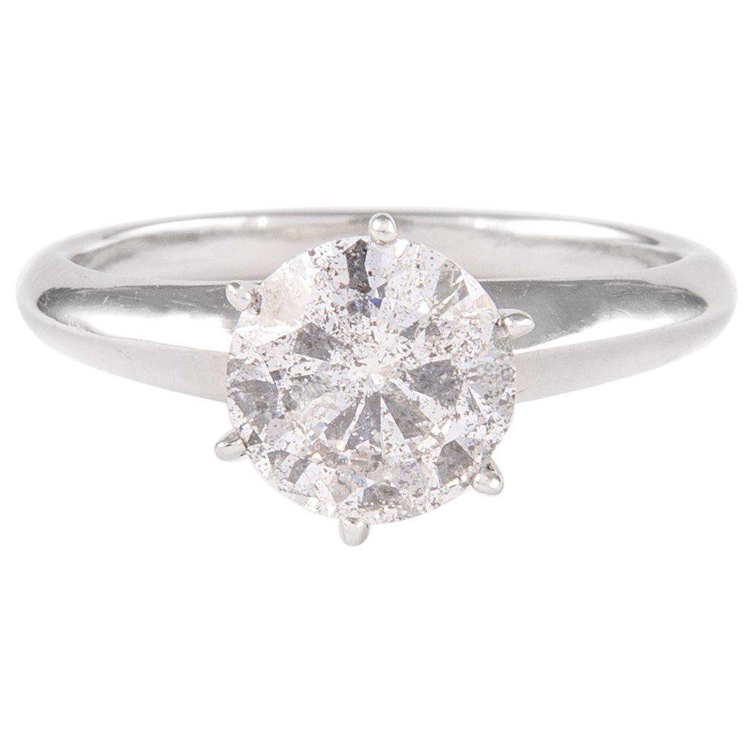 1,68 Karat Runder Brillant Diamant Verlobungsring 18 Karat Weißgold