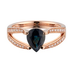 1.68 Carat Sapphire Diamond Rose Gold Engagement Ring