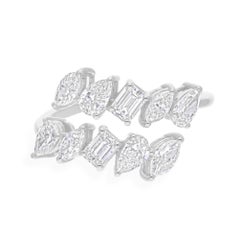 1,68 Carati SI Chiarezza HI Colore Anello con diamanti a forma multipla Oro bianco 18 carati