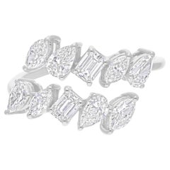 1.68 Karat SI Reinheit HI Farbe Multi Form Diamant Wickelring 18 Karat Weißgold