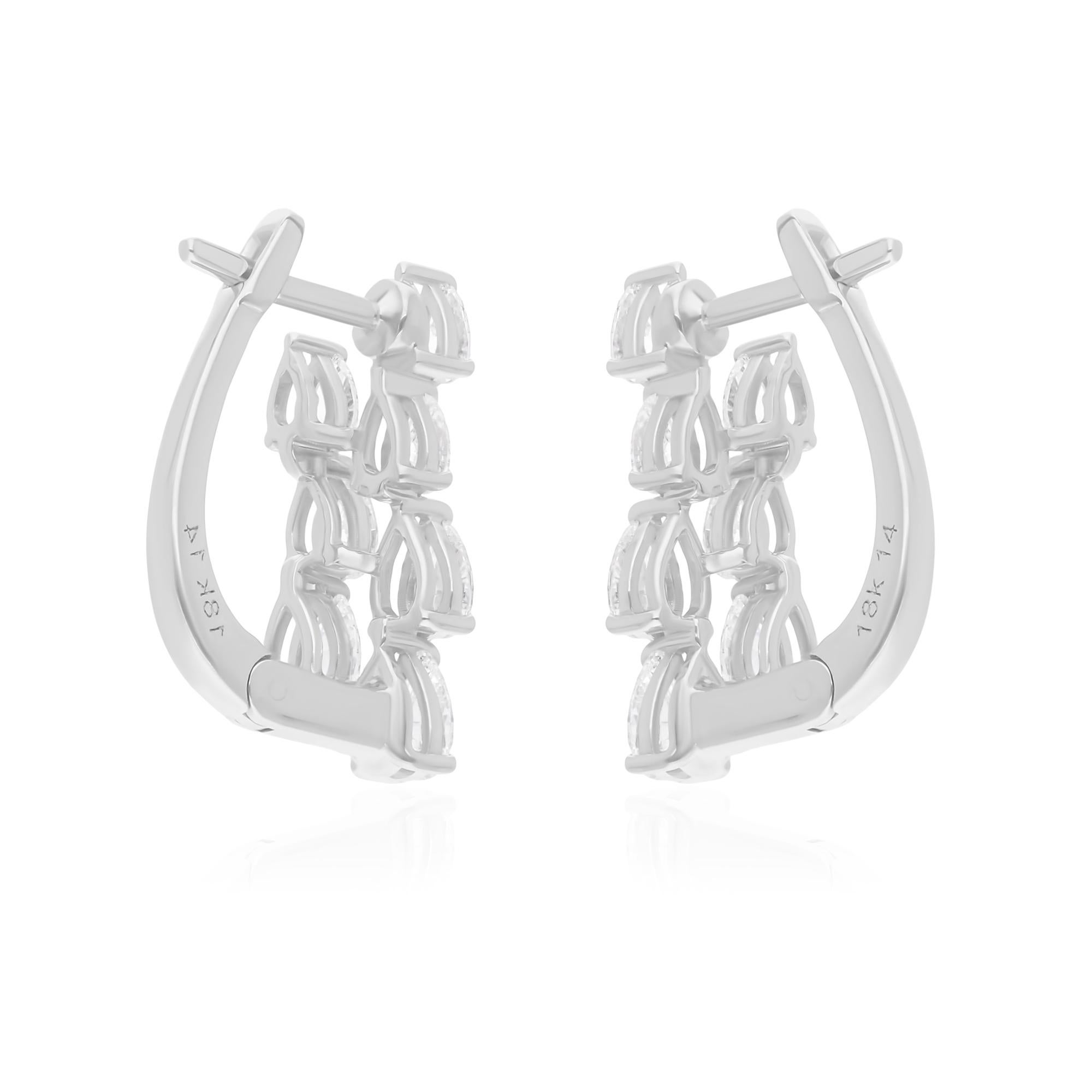 1.68 Karat SI/H Birnenschliff Diamant-Ohrringe im Brillantschliff 14 Karat Weißgold Schmuck im Zustand „Neu“ im Angebot in Diera, Dubai
