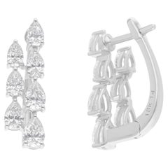 1.68 Carat SI/H Boucles d'oreilles diamant taille poire Brilliante Or blanc 18 Karat Bijoux