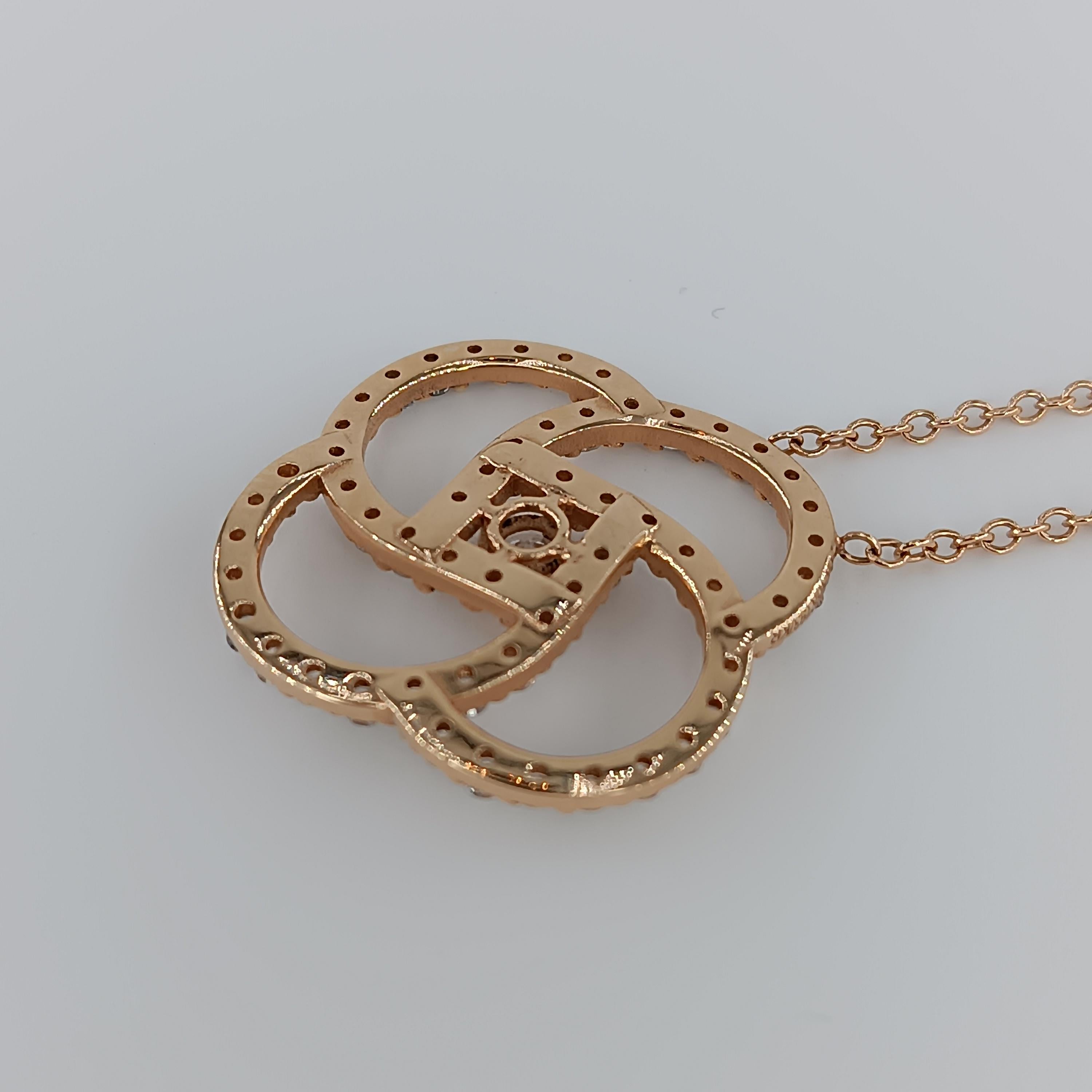 1.68 Karat VS G Roségold Halskette mit zentralem Diamant 0,25 Karat im Zustand „Neu“ im Angebot in Milano, MI