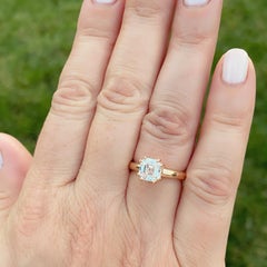 1.68 Carat GIA G/IF Square Emerald Cut Diamond Rose Gold Ring