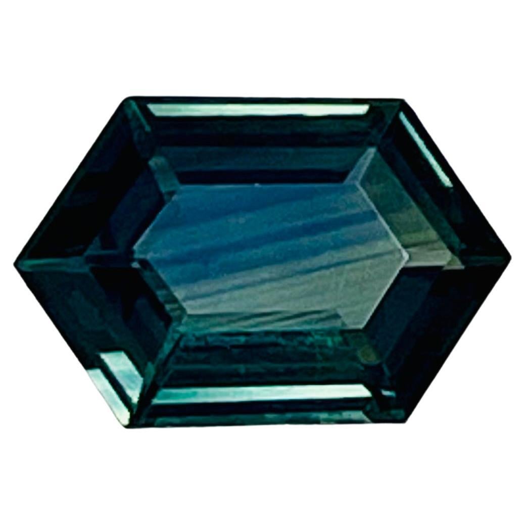 1.68 Ct Hexagone Saphir couleur sarcelle 
