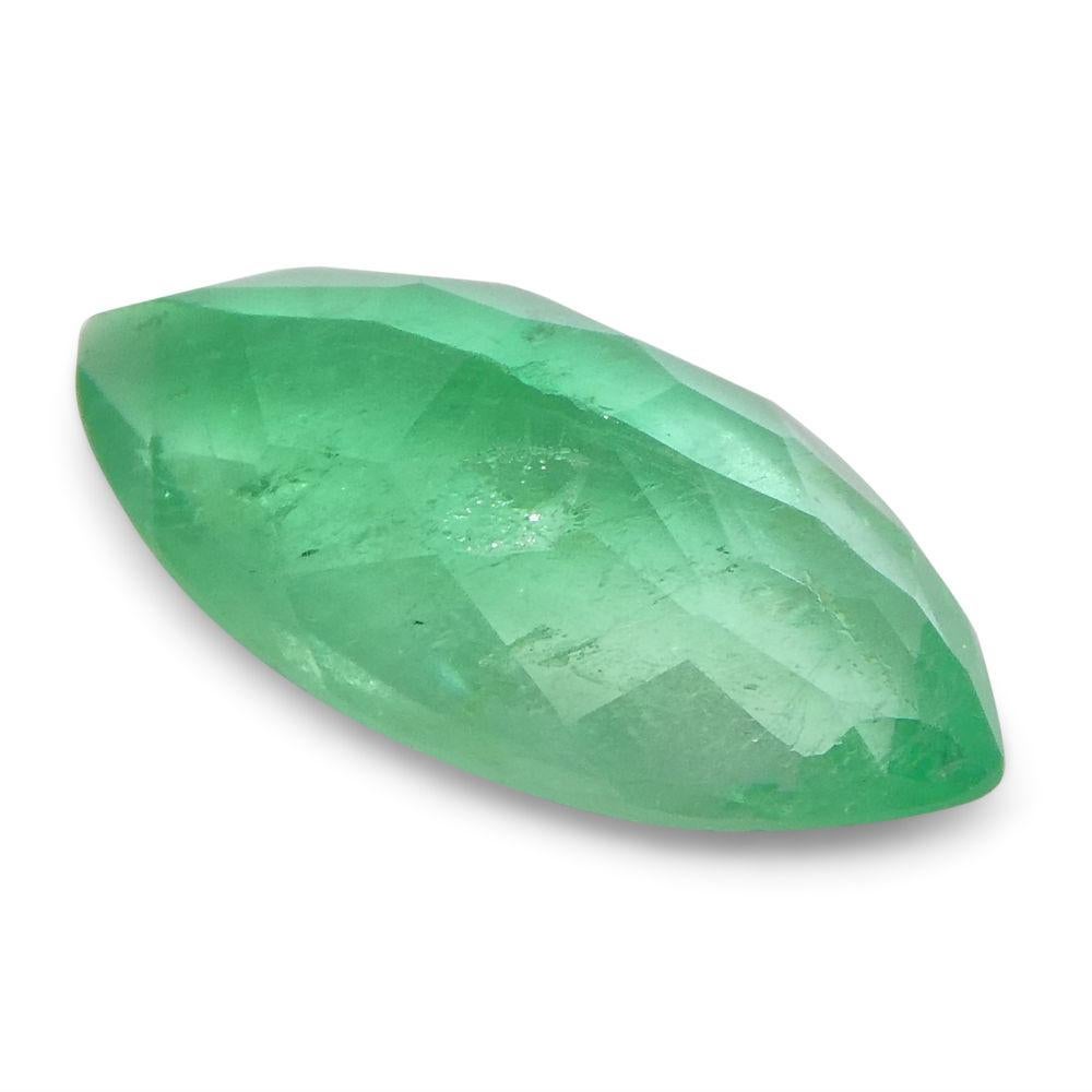 Women's or Men's 1.68 Carat Marquise Emerald GIA Certified Colombian For Sale