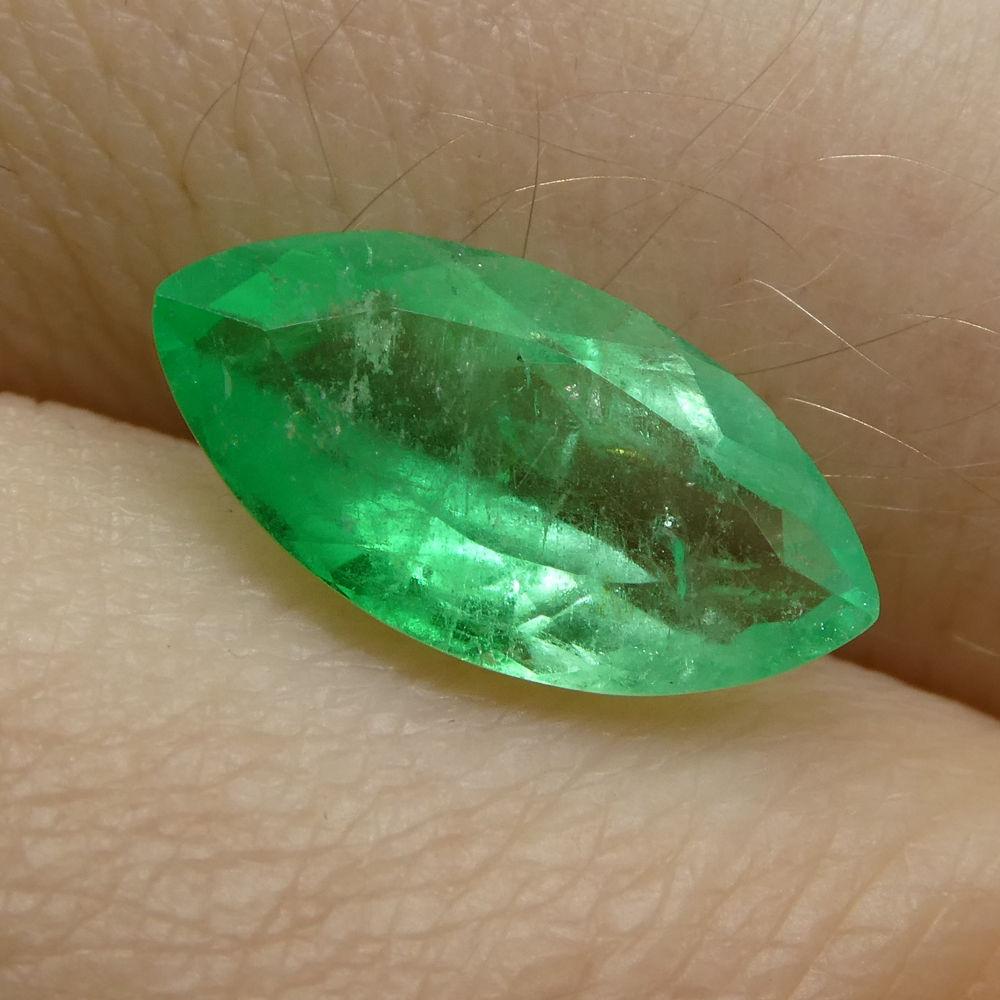 1.68 Carat Marquise Emerald GIA Certified Colombian For Sale 1