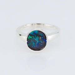 1.68 cts, Boulder opal silver ring