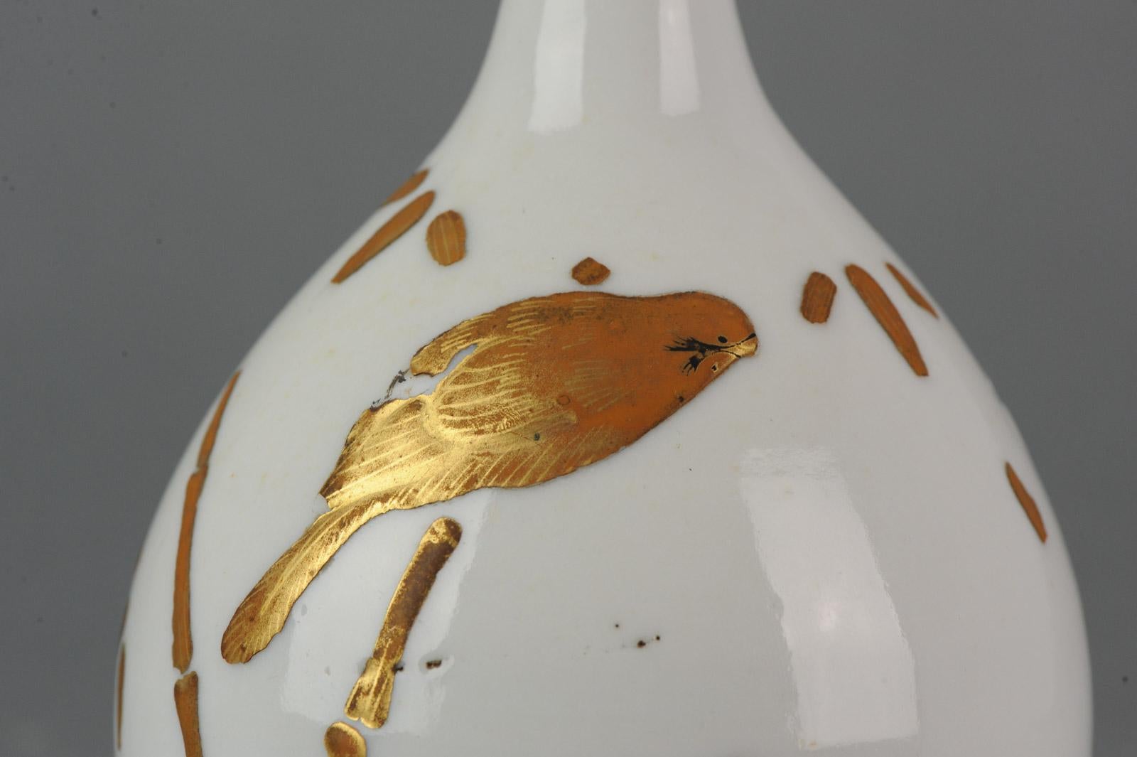 1680-1720 Edo period Japanese Porcelain Gold Lacquer Vase Japan Bird Vase 2