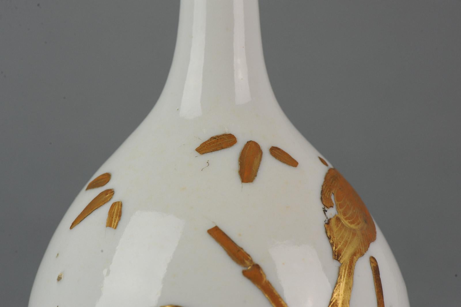 1680-1720 Edo period Japanese Porcelain Gold Lacquer Vase Japan Bird Vase 4