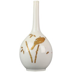 1680-1720 Edo period Japanese Porcelain Gold Lacquer Vase Japan Bird Vase