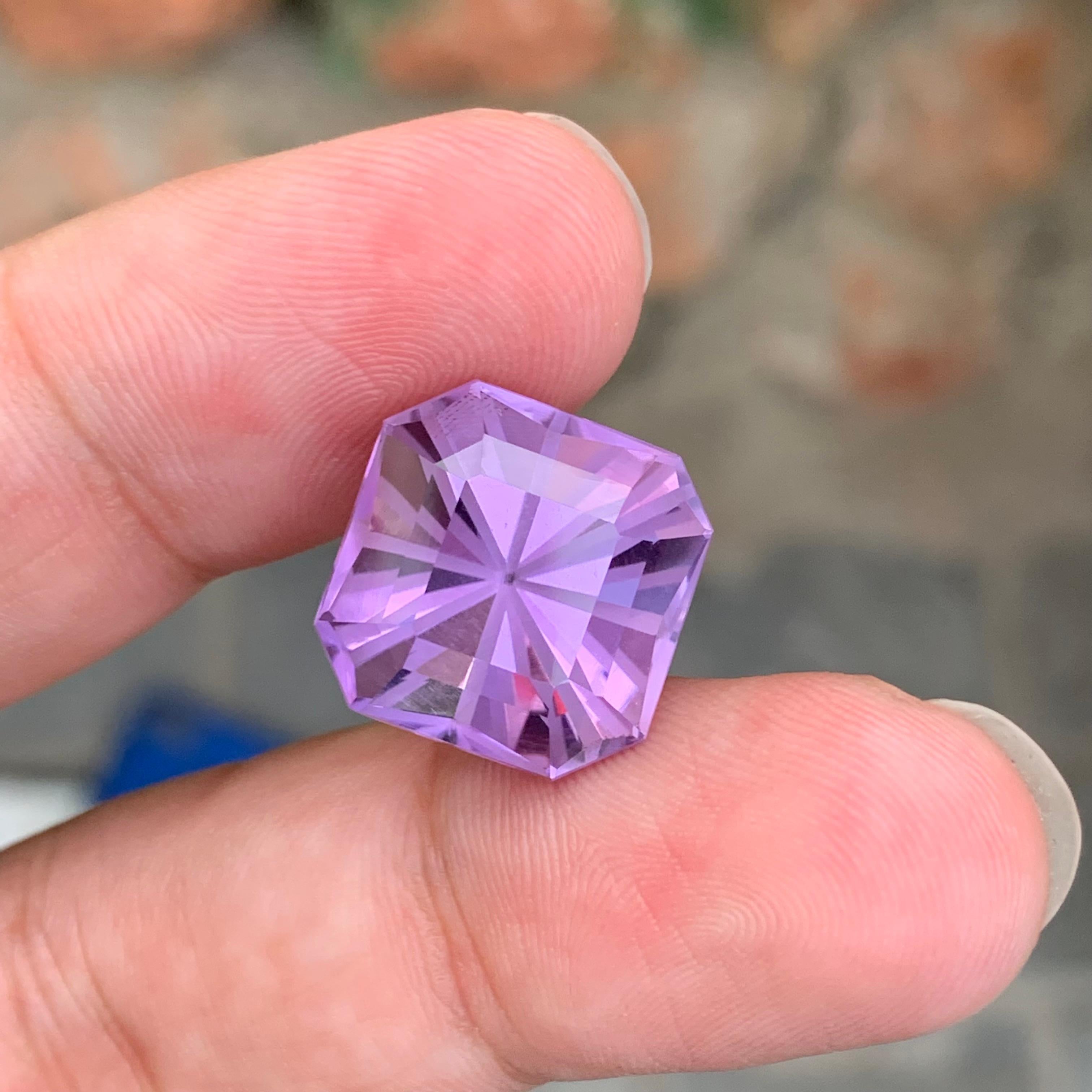 16,80 Karat Natürlicher loser Amethyst Quadratische Form Edelstein für Halskette im Angebot 1