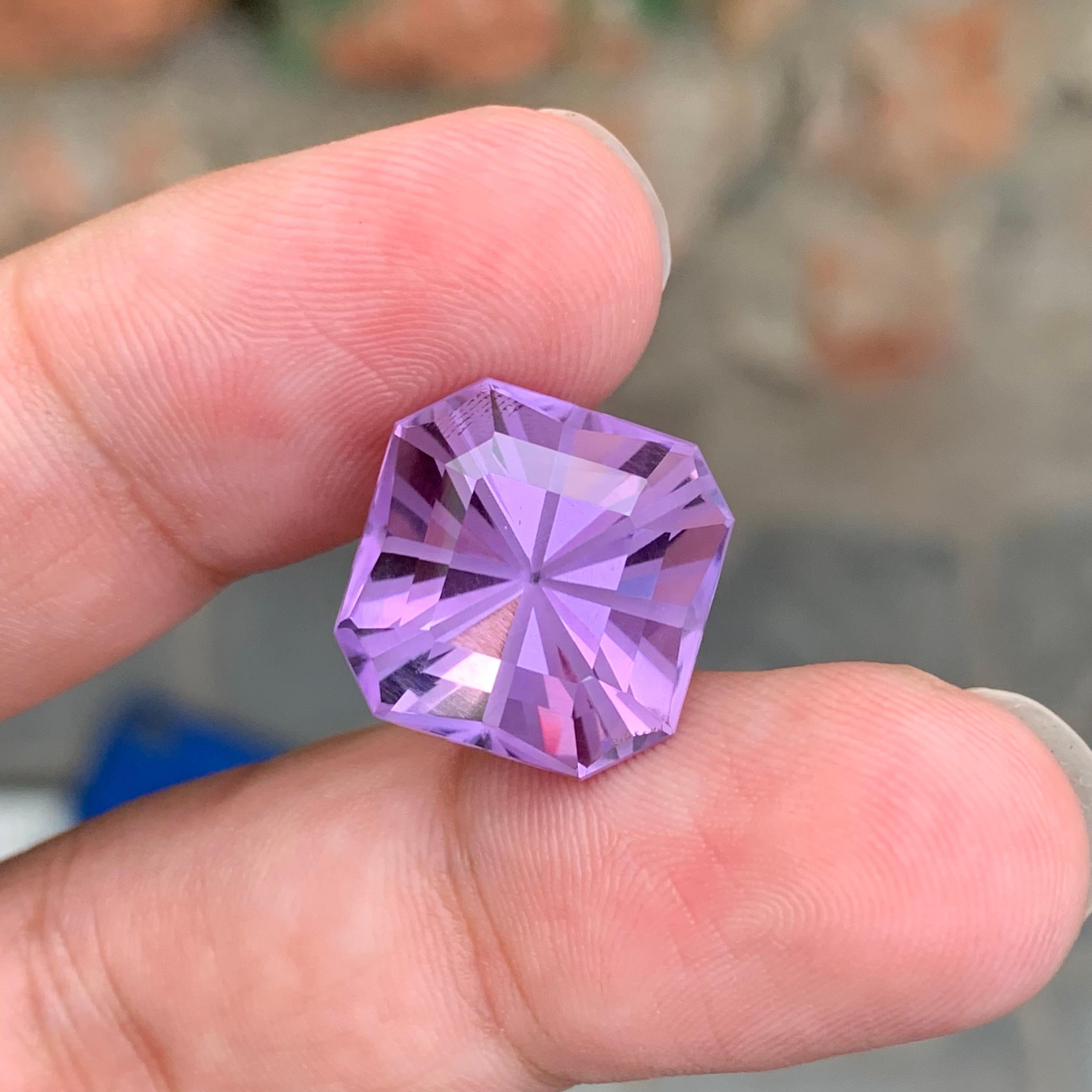 16,80 Karat Natürlicher loser Amethyst Quadratische Form Edelstein für Halskette im Angebot 2