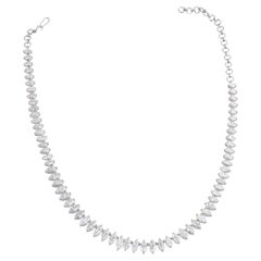 16.80 Carat SI/HI Marquise Diamond Charm Necklace 18 Karat White Gold Jewelry