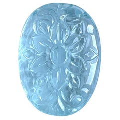 16.80 Carats Aquamarine Carved 1 Piece For Jewelry Set Natural Gemstone