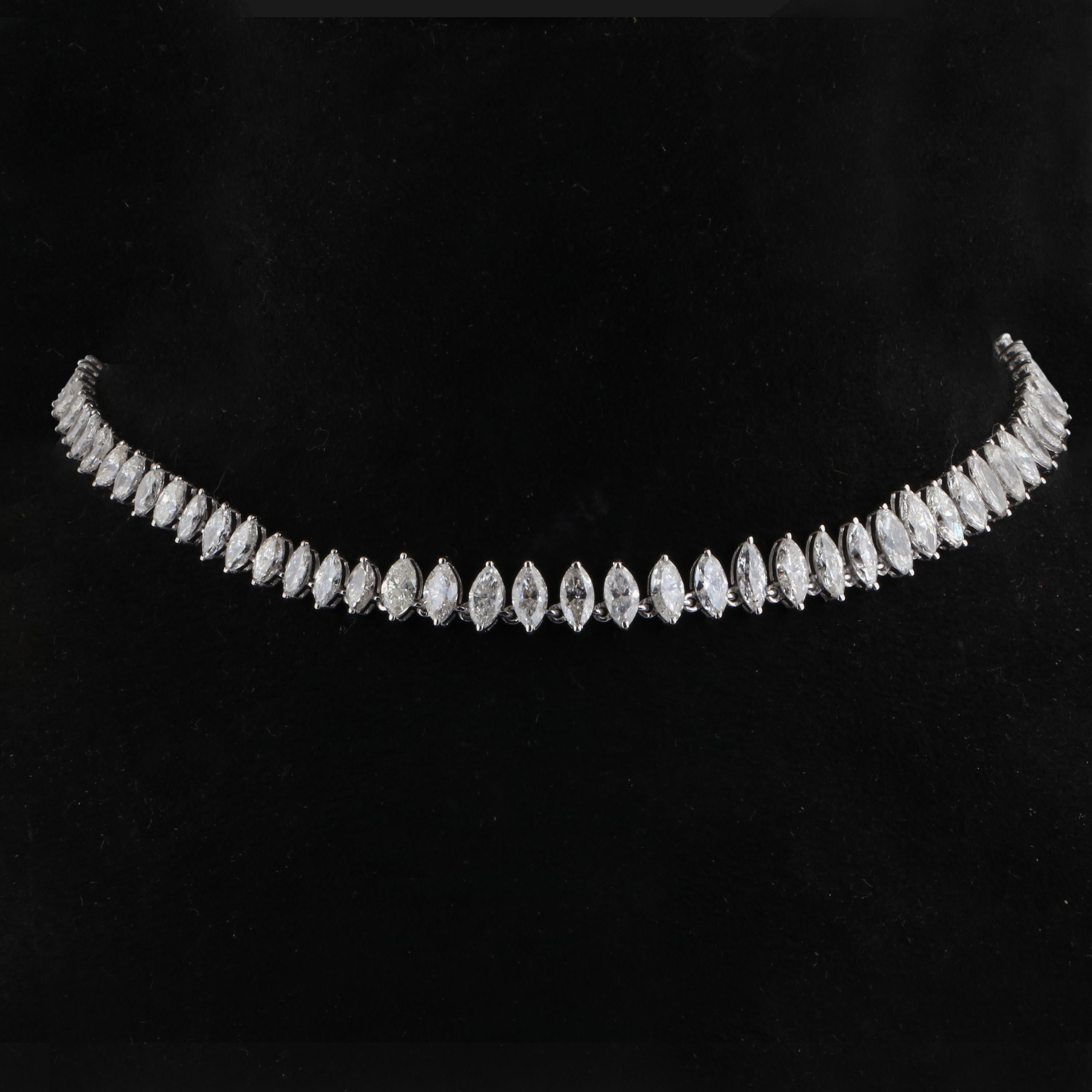 marquise diamond tennis necklace