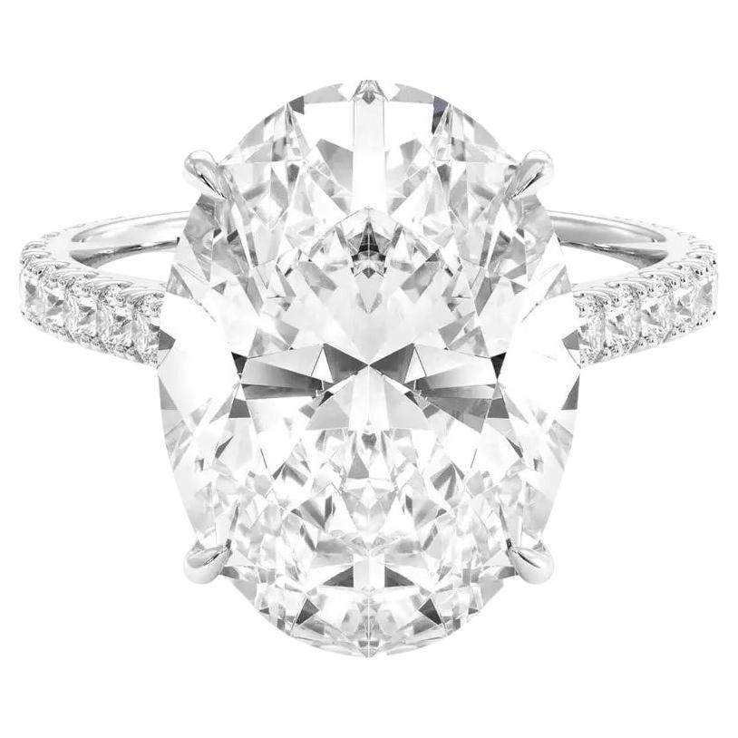Bague de fiançailles avec diamant ovale de 16,80ct certifiée GIA