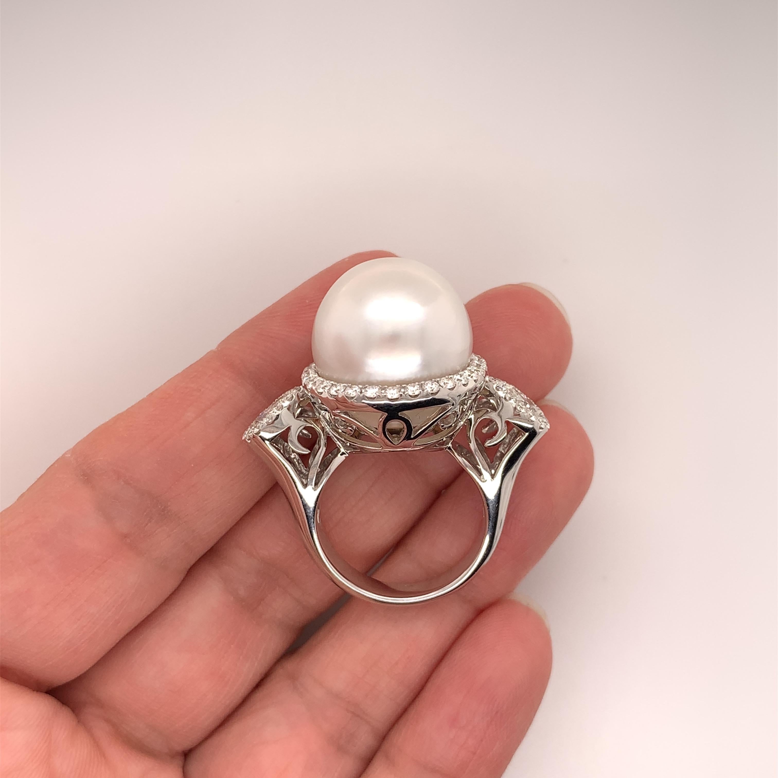 Women's or Men's Cultured South Sea Pearl Ring For Sale