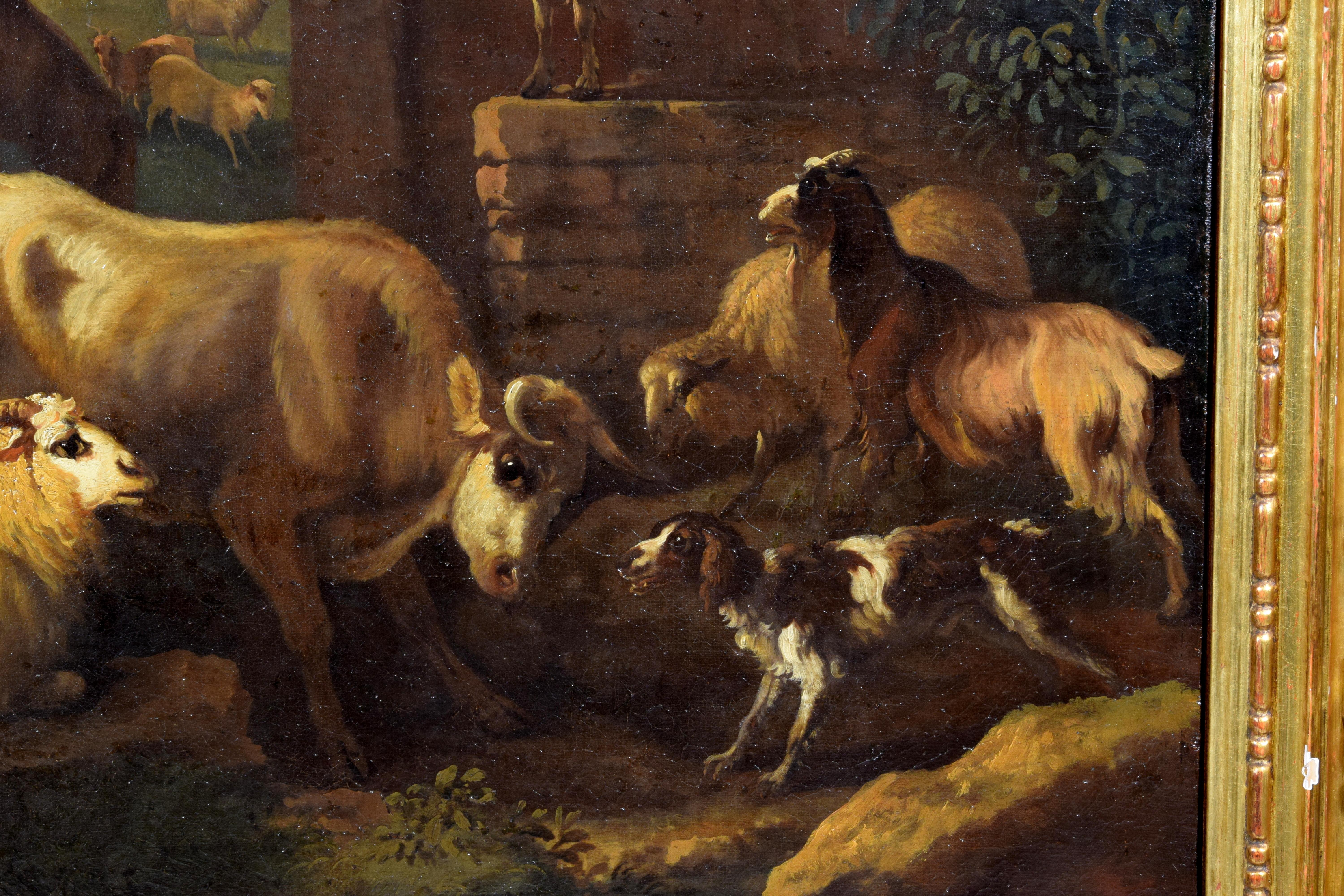 Tela 1681, Coppia di dipinti firmati Grechetto da Leone come Govaert G. VAN DER LEEUW in vendita