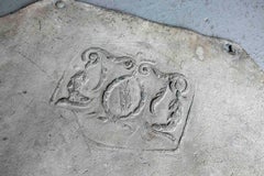 1682s Heraldic Castle Plaque in Lead with Inscription