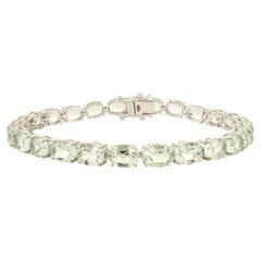 16.83 Ct Elegant Mint Green Amethyst Tennis Bracelet in 925 Silver Luxury Design