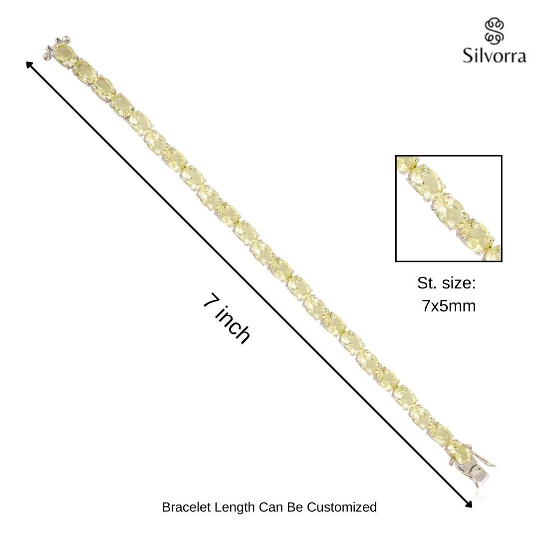 16,83 ct Bracciale da tennis con ametista verde menta elegante in argento 925 Design/One in vendita 5