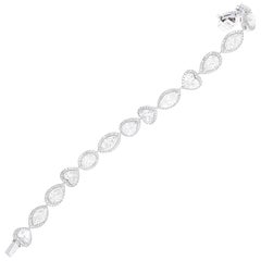 Bracelet en or blanc 18 carats avec diamants de forme mixte de 16,85 carats
