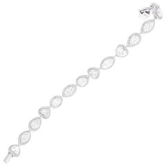 16.85 Carat Mixed Shape 18 Karat White Gold Diamond Bracelet