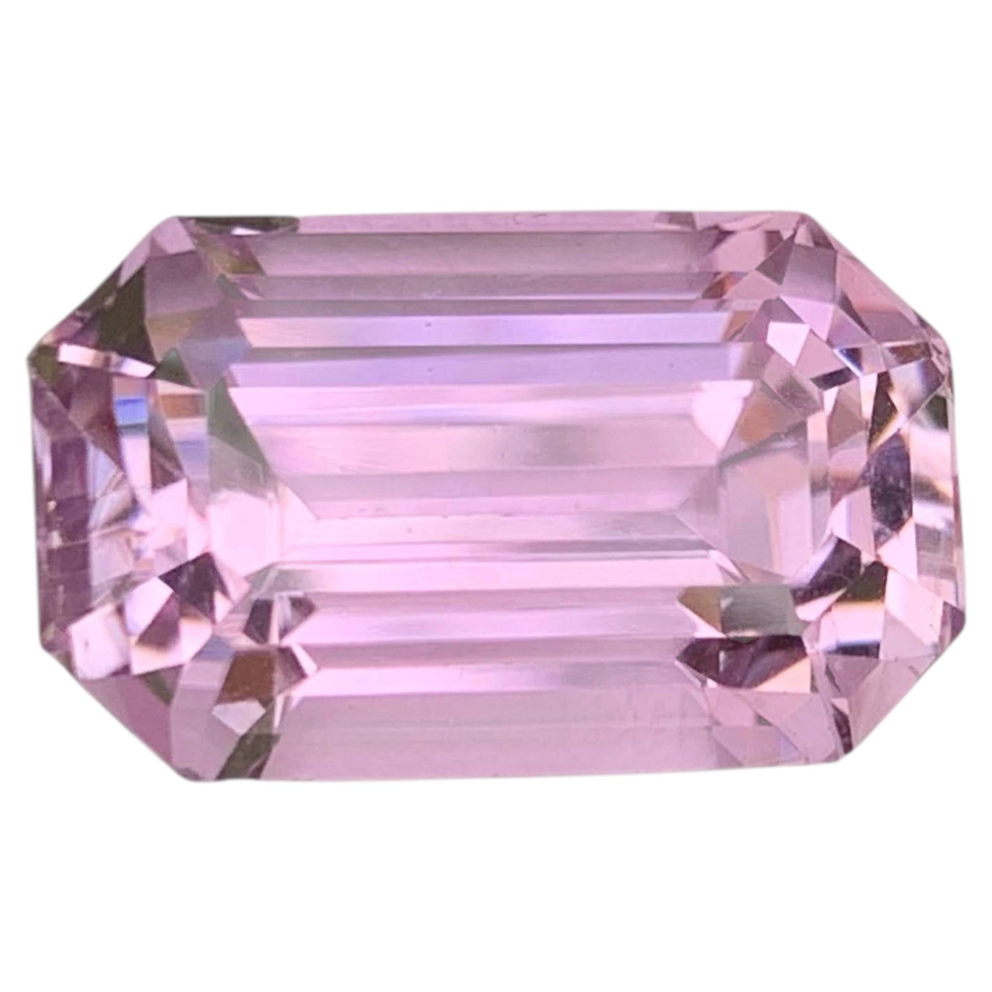 16.85 Carat Natural Loose Hot Pink Kunzite Stone Emerald Cut Afghan Gemstone For Sale