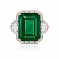 16.85 Carat Platinum Emerald Ring
