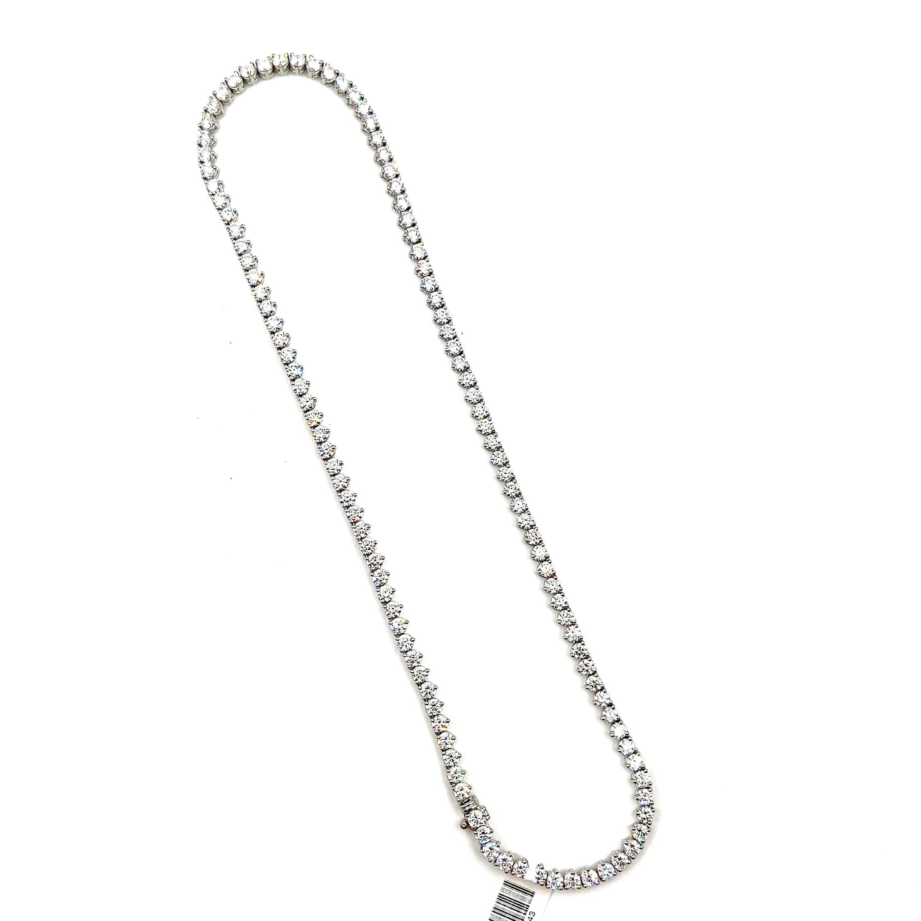 16.85 ct Diamond Tennis Necklace In New Condition In Chicago, IL