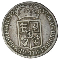 1689 William and Mary Half Crown Coin