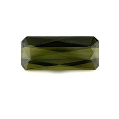 1,68 carati di tormalina verde profonda, taglio smeraldo a forbice ottagonale 11,5x5 mm