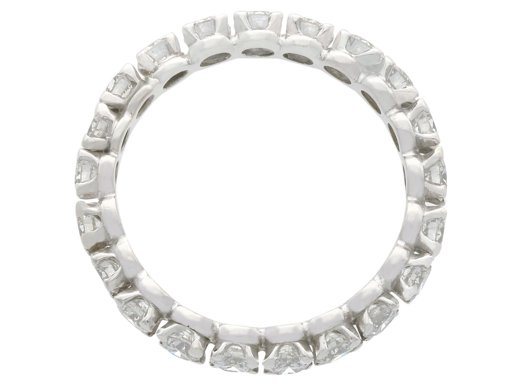 Women's or Men's 1.68 Carat Diamond and Platinum Full Eternity Ring