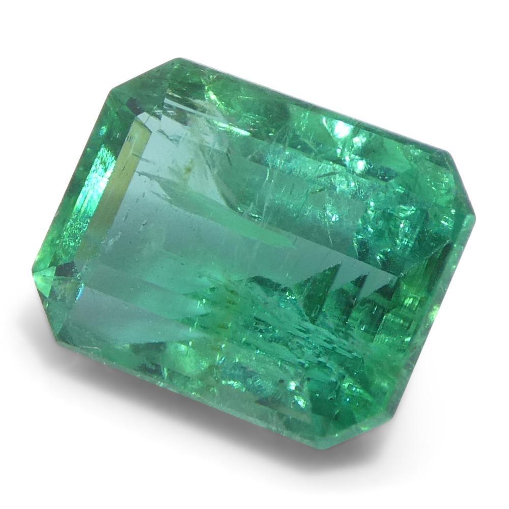 1.68ct Octagonal/Emerald Cut Green Emerald from Zambia For Sale 6