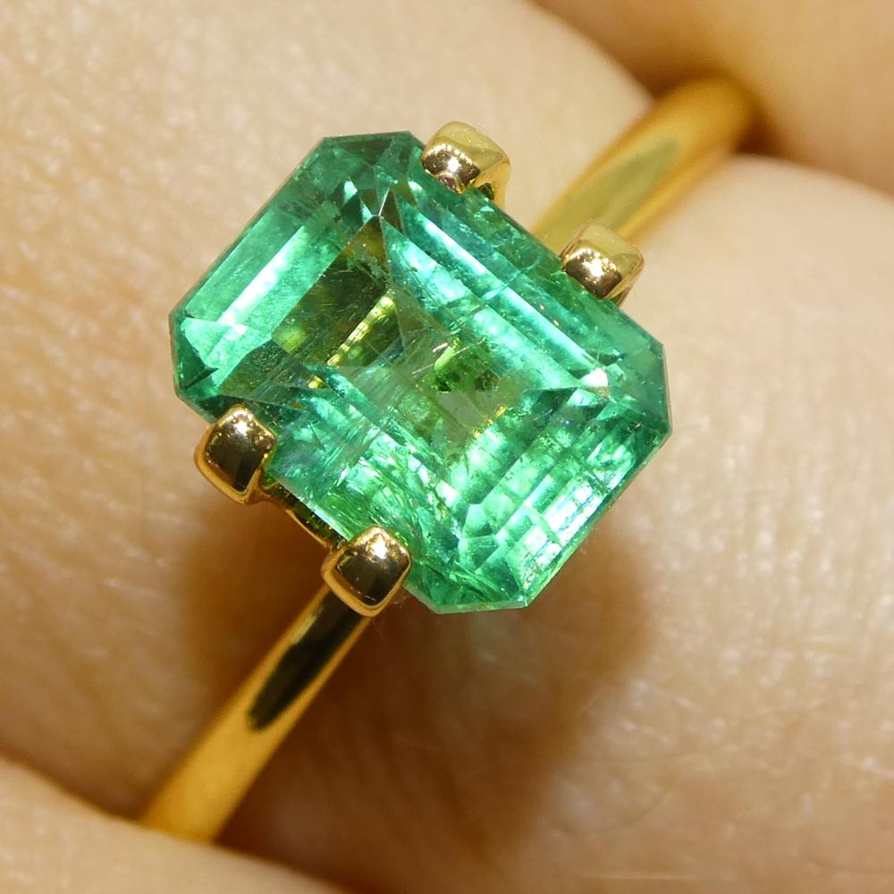 1.68ct Octagonal/Emerald Cut Green Emerald from Zambia For Sale 9