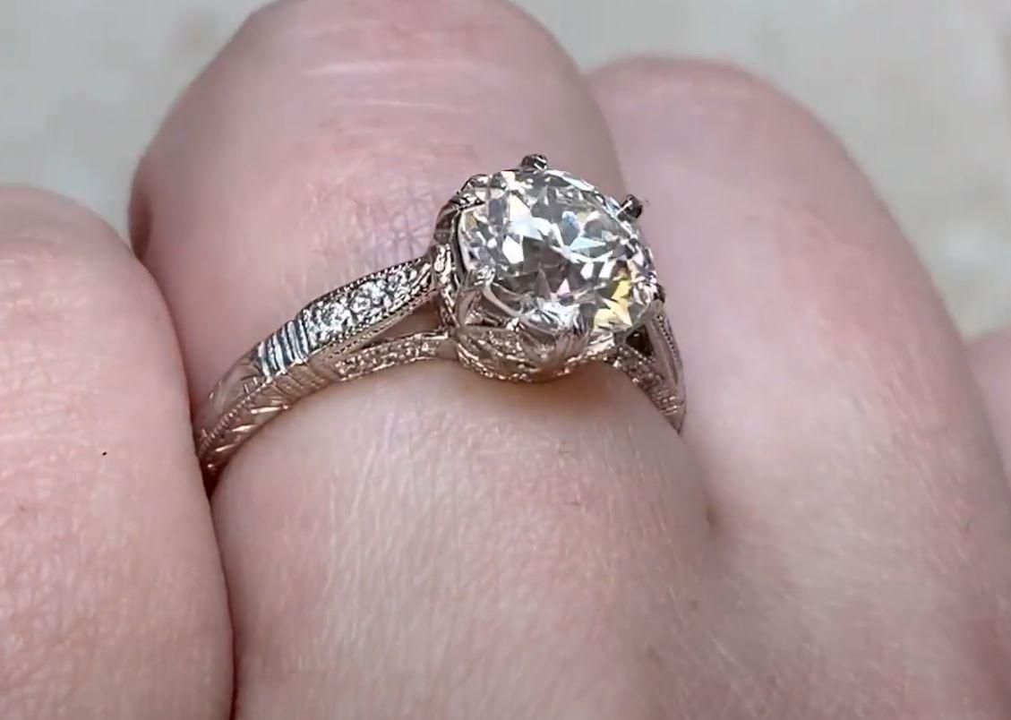 1.68ct Old European Cut Diamond Engagement Ring, Platinum For Sale 1